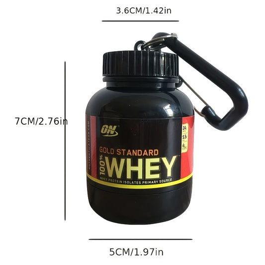 1pc 100ML Outdoor Sport Mini Portable Protein Container Powder Bottle with Whey Keychain Health Funnel Medicine Box