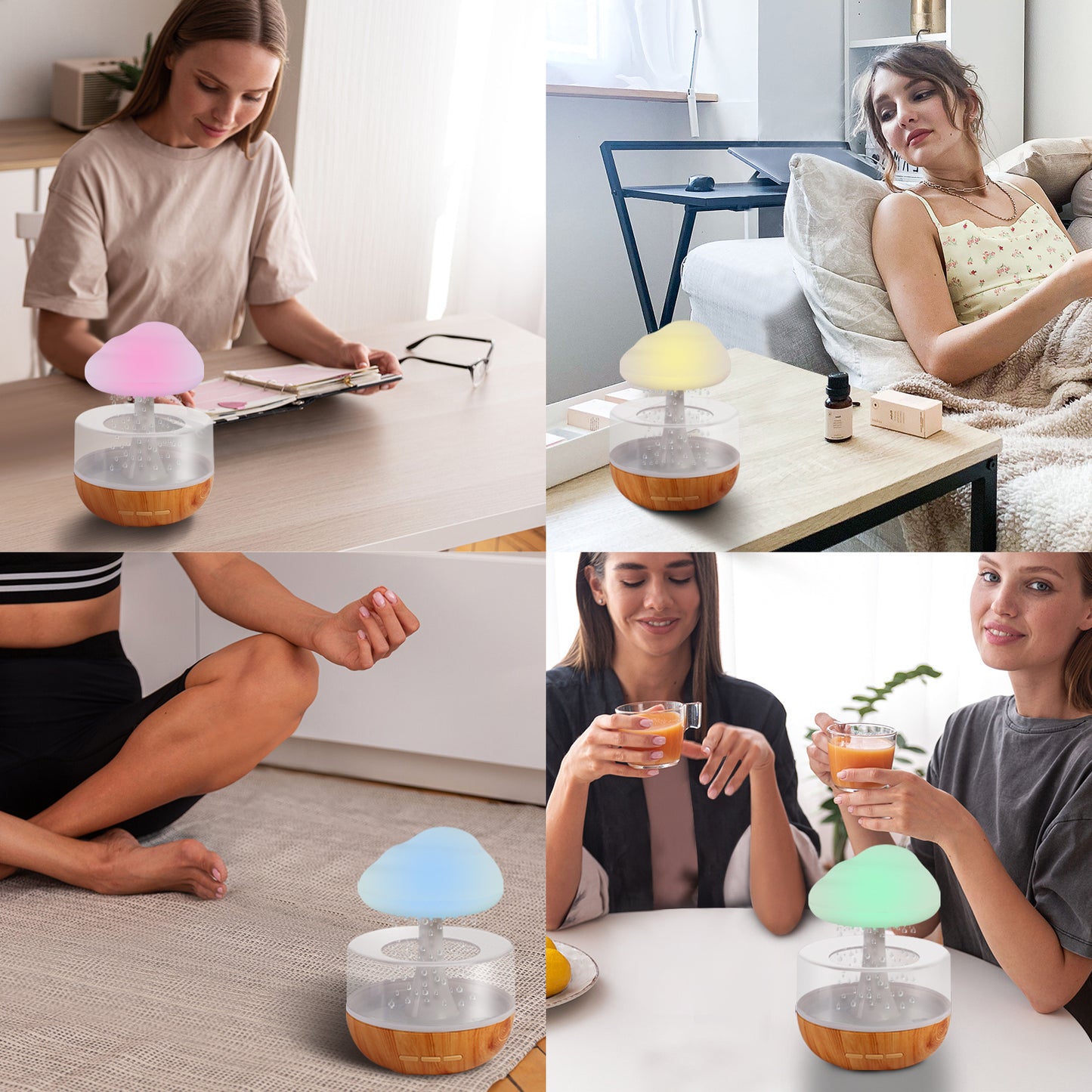 Regenwolken-Luftbefeuchter mit Nachtlicht & Aromatherapie