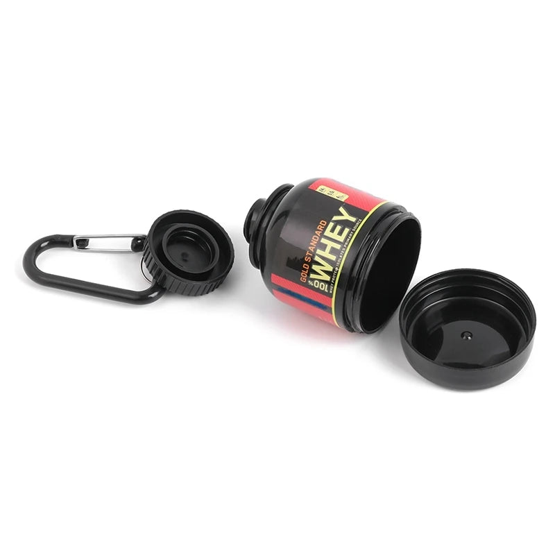 1pc 100ML Outdoor Sport Mini Portable Protein Container Powder Bottle with Whey Keychain Health Funnel Medicine Box