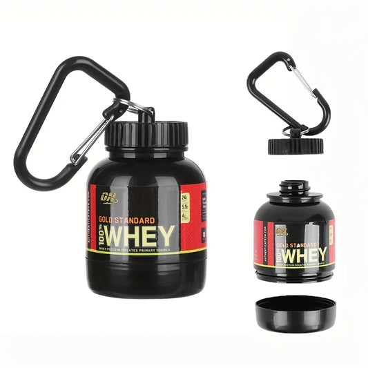 1pc 100ML Outdoor Sport Mini Portable Protein Container Powder Bottle with Whey Keychain Health Funnel Medicine Box
