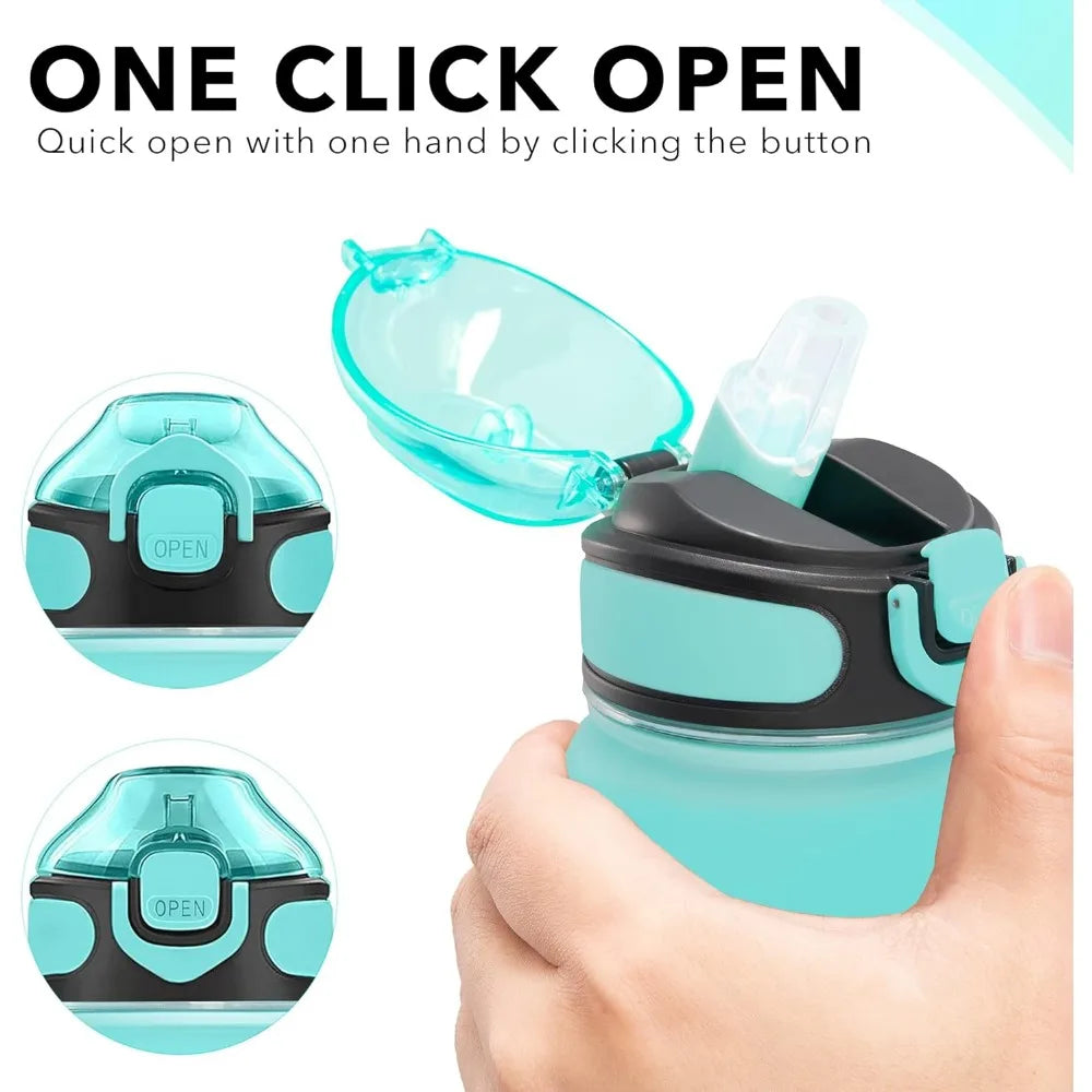 Trinkflasche mit Zeitmarckierung & Trinkhalm, BPA & schadstofffrei