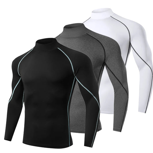 Herren-langarm Kompression Shirt